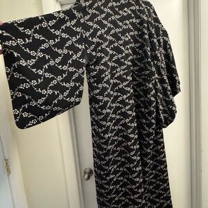 Elegant Black and White Women's Kimono